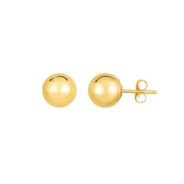14K Gold Polished 10mm Post Earring
