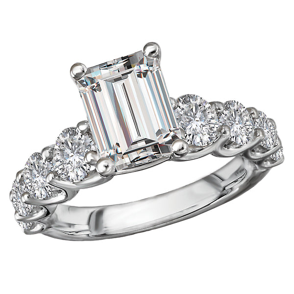 Diamond Band Semi-Mount Engagement Ring