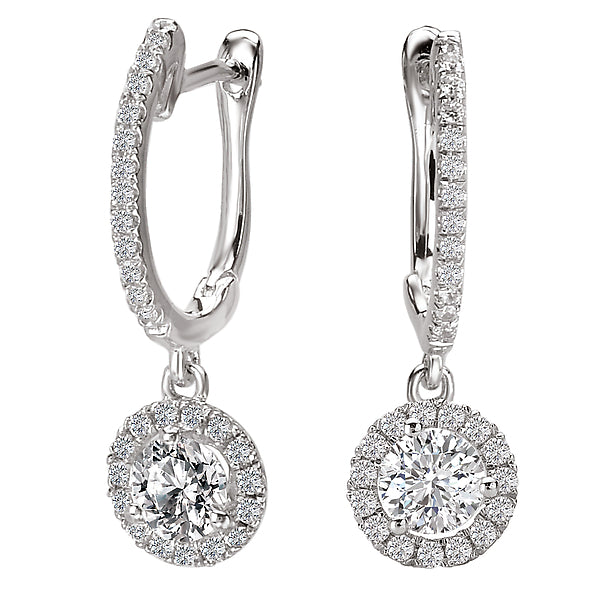 Ladies Diamond Halo Earrings