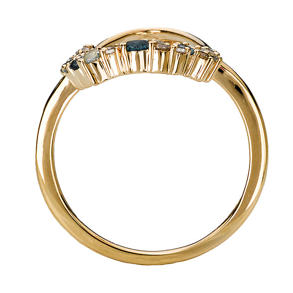 Oval Diamond and Gemstone Ring
