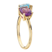 Amethyst and Swiss Blue Topaz Ring