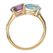 Amethyst and Swiss Blue Topaz Ring