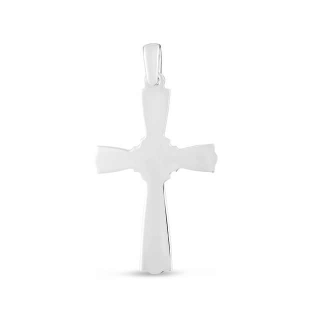 Silver Fleur De Li Cross Pendant