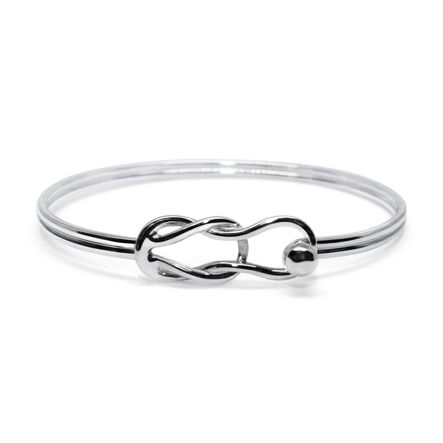 Fisherman's Knot Bracelet made in Sterling Silver with a Silver Ball