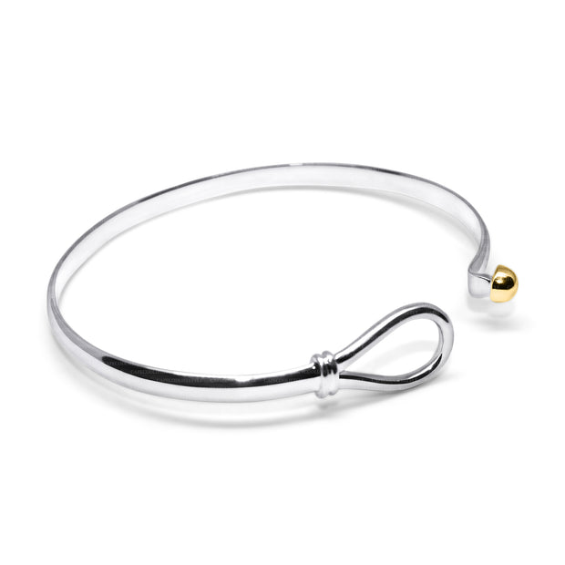 Loop Knot Bracelet made in Sterling Silver with a 14k Yellow Gold Ball
