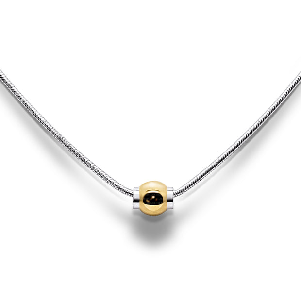 Cape Cod Necklace made in Sterling Silver with a 14k Yellow Gold Ball