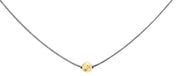 Authentic Cape Cod Necklace made by Lestage- Sterling Silver with 14k Gold Swirl Ball
