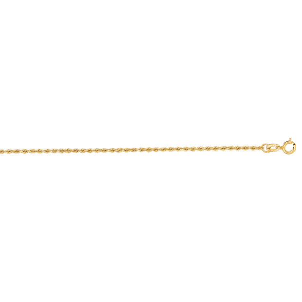 10K Gold 1.4mm Solid Diamond Cut Royal Rope Chain