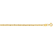 10K Gold 1.5mm Diamond Cut Lite Rope Chain