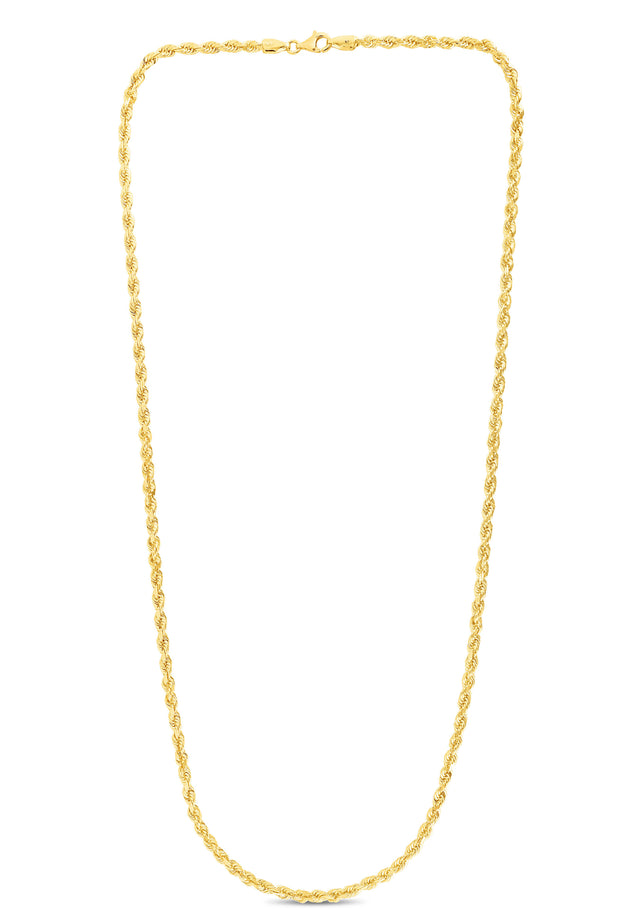 10K Gold 3.5mm Solid Diamond Cut Royal Rope Chain