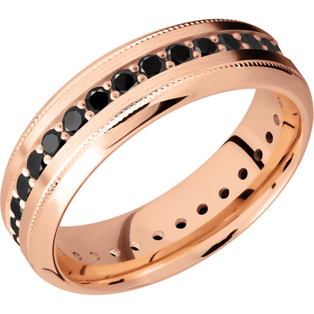 14K Rose Gold with Satin , Polish Finish