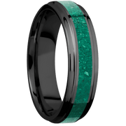 Zirconium with Polish , Polish Finish and Malachite Inlay