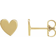 Heart-Shaped Stud Earrings in 14K Gold or Sterling Silver