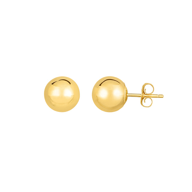 14K Gold Polished 10mm Post Earring