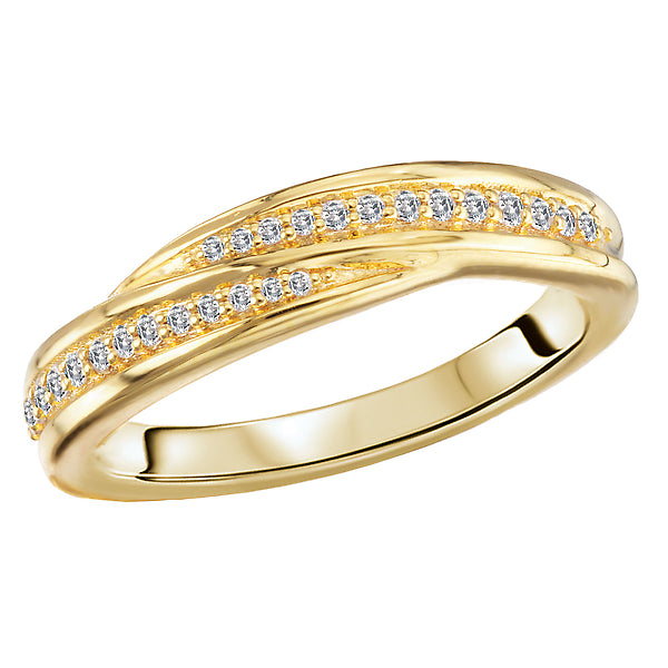 Swirled Diamond Accent Fashion Ring