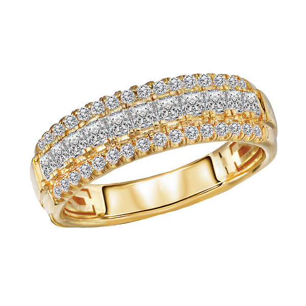 Triple Row Diamond Fashion Band