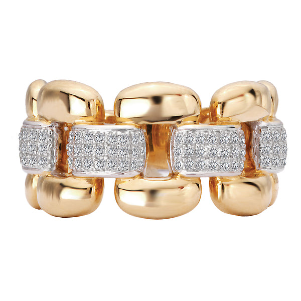 Link Style Diamond Fashion Ring