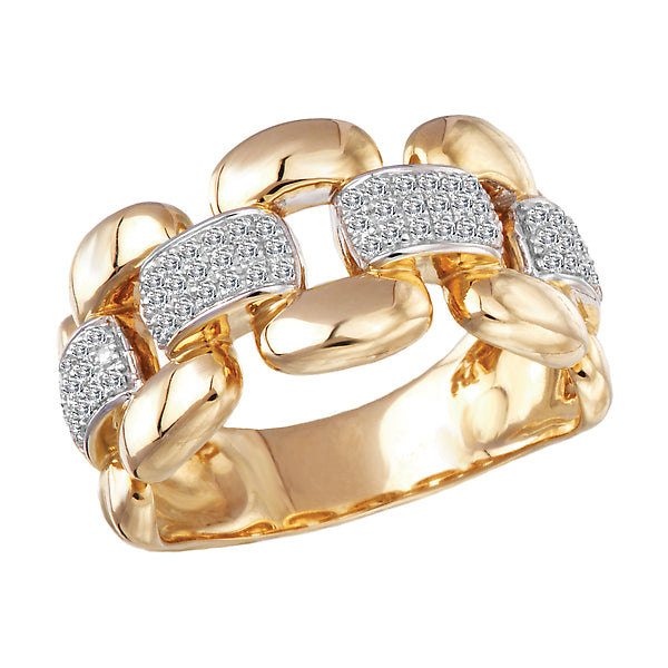 Link Style Diamond Fashion Ring