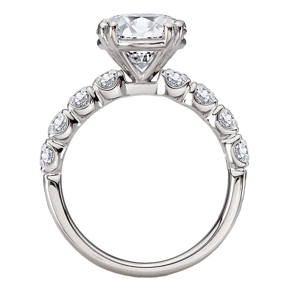 8-Stone Semi-Mount Diamond Engagement Ring