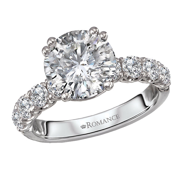 8-Stone Semi-Mount Diamond Engagement Ring