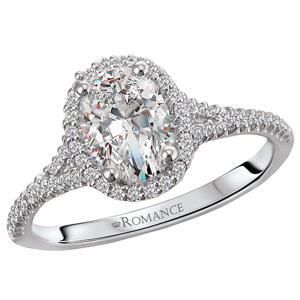 Halo Semi-Mount Diamond Ring