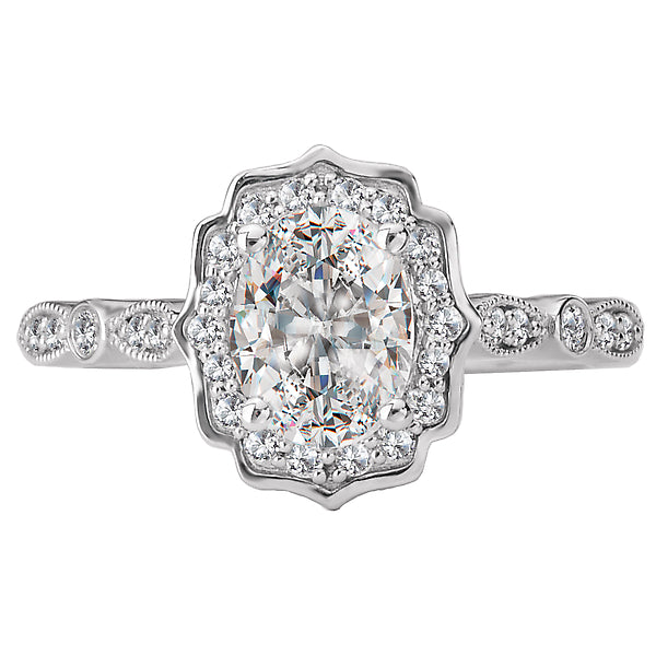 Halo Semi-Mount Diamond Ring