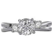 3-Stone Semi-Mount Diamond Ring