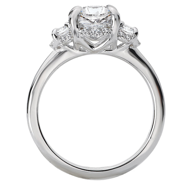 3 Stone Semi-Mount Diamond Ring