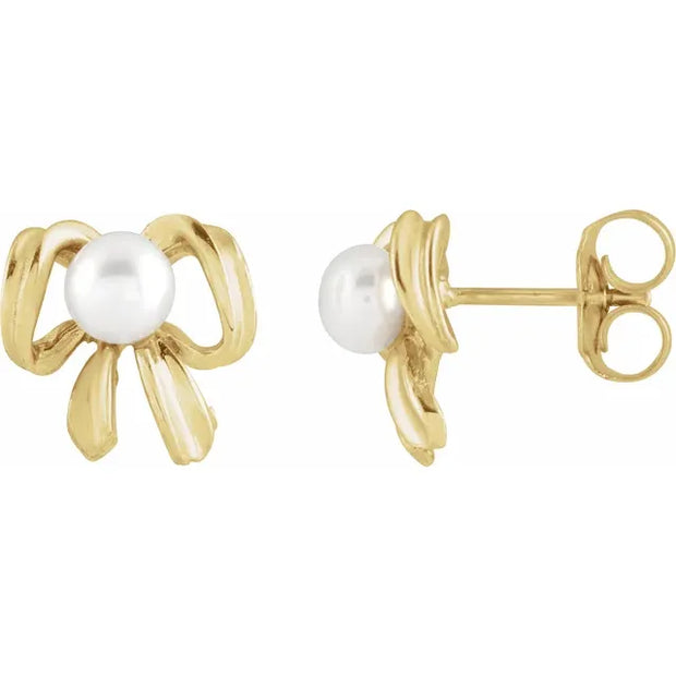 14K Gold Cultured Freshwater Pearl Earrings