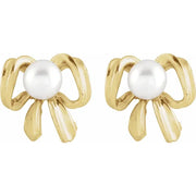 14K Gold Cultured Freshwater Pearl Earrings