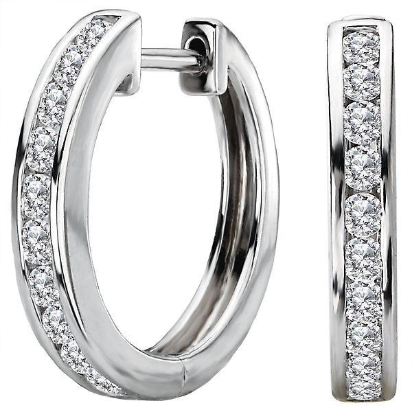 Ladies Fashion Diamond Hoop Earrings