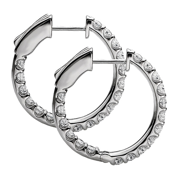 Ladies Fashion Diamond Hoop Earrings