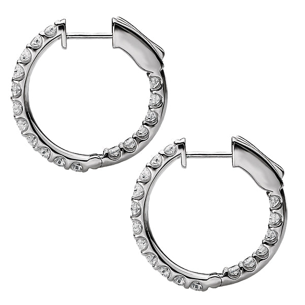 Ladies Fashion Diamond Hoop Earrings