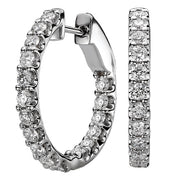 Ladies Fashion Diamond Hoop Earrings