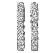 Ladies Fashion Diamond Hoop Earrings