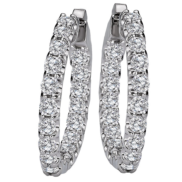 Ladies Fashion Diamond Hoop Earrings