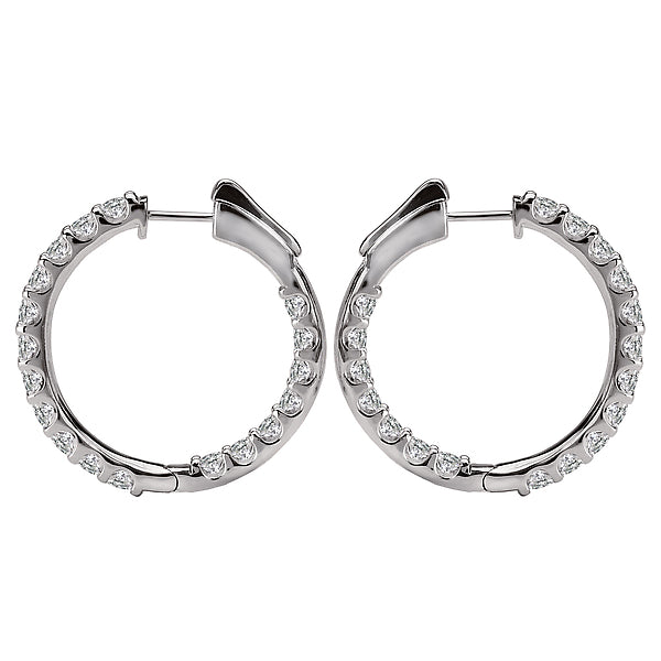 Ladies Fashion Diamond Hoop Earrings