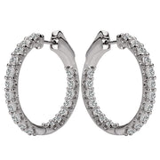 Ladies Fashion Diamond Hoop Earrings