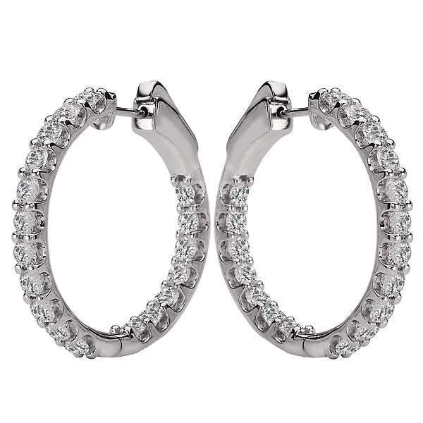 Ladies Fashion Diamond Hoop Earrings