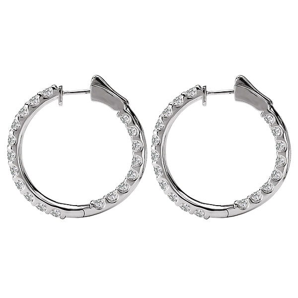 Ladies Fashion Diamond Hoop Earrings