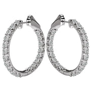 Ladies Fashion Diamond Hoop Earrings