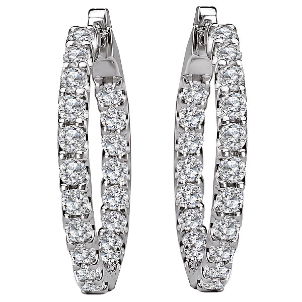 Ladies Fashion Diamond Hoop Earrings