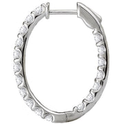 Ladies Diamond Hoop Earrings