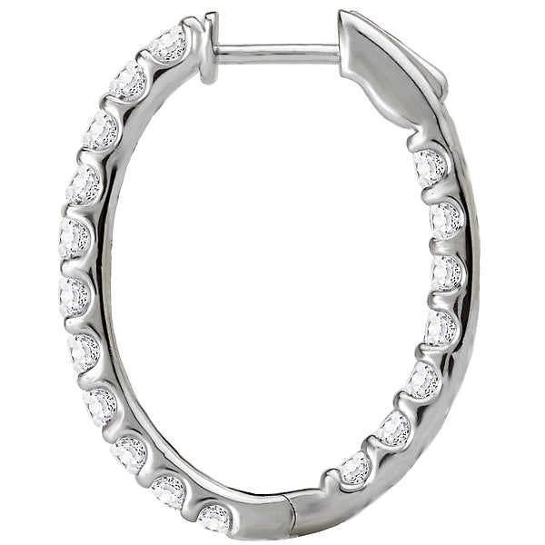 Ladies Diamond Hoop Earrings