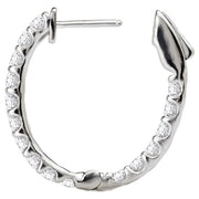 Ladies Diamond Hoop Earrings