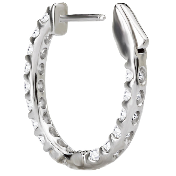 Ladies Diamond Hoop Earrings