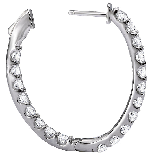 Ladies Diamond Hoop Earrings