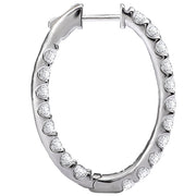 Ladies Diamond Hoop Earrings