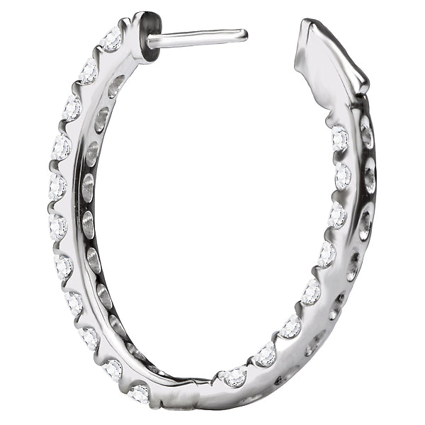 Ladies Diamond Hoop Earrings