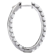 Ladies Diamond Hoop Earrings